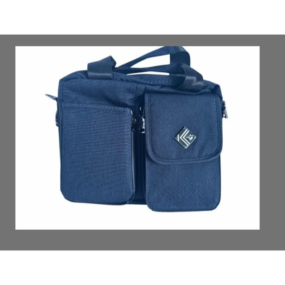 The KangaLife Nylon Traveler Messenger Bag Blue NEW RFID Wallet Bottle‎ Pocket
